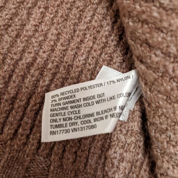 Y2K Women's Tan Camel Cropped Turtleneck Long-sleeved Sweater Sz M - Picture 6 of 10